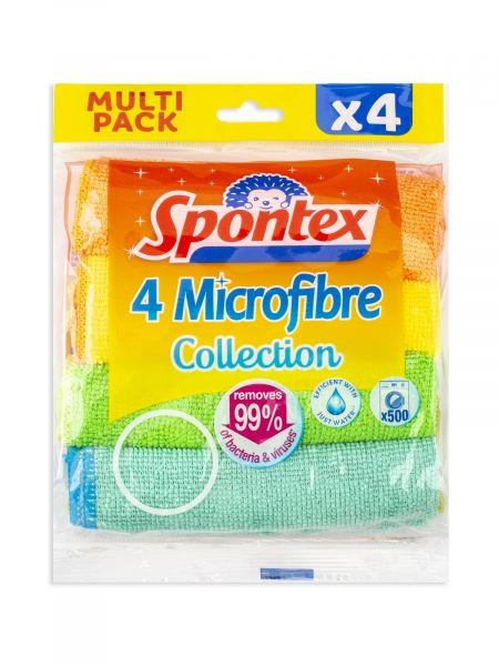 Салфетка MICROFIBRE4 30х30см 4шт SPONTEX