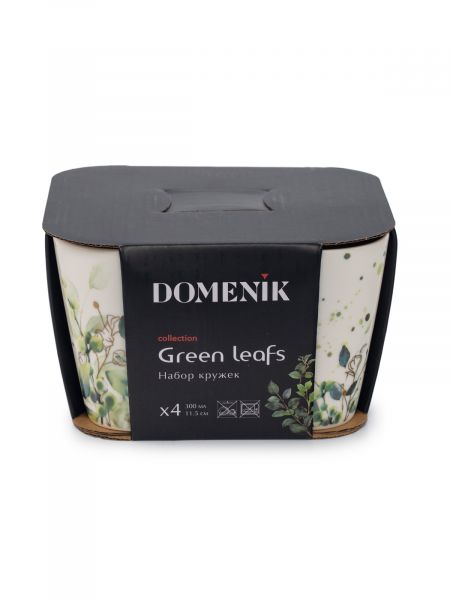 Набор кружек GREEN LEAFS 4шт 300мл DOMENIK