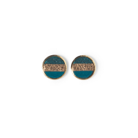 TARA 6 mm Серьги-гвоздики, кожа, латунь, позолотаДиаметр 6 мм