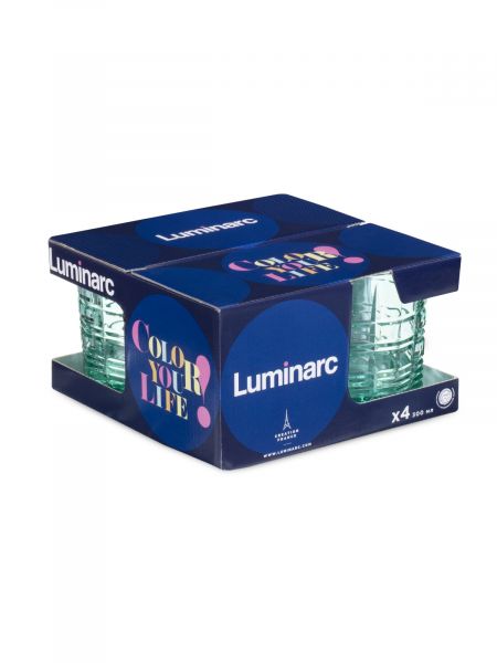 Набор стаканов ДАЛЛАС бирюзовый 4шт 300мл низкие LUMINARC