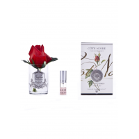 Бутон розы диффузор ROSE BUD carmine red , красный, прозрачная ваза, 1 спрей 5мл