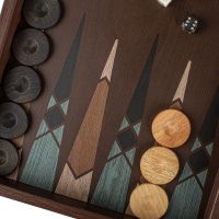 BACKGAMMONНарды, дерево, 48x26 см, печатный рисунок Арт-деко, ручная работа