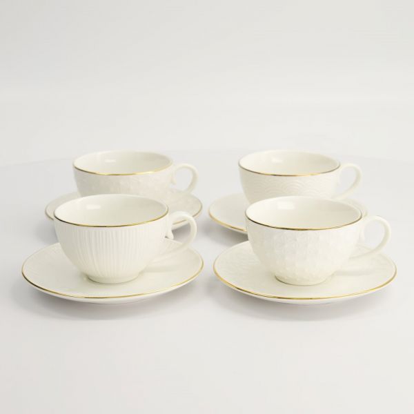 Набор чайных пар Tokyo Design Nippon Rim gold, 8 шт, 180 мл, фарфор TOKYO DESIGN
