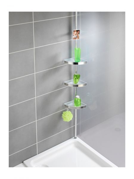 Телескопическая угловая полка Premium блестящая WENKO