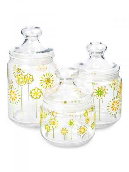 Набор банок КОТТОН ФЛАУЭР 3шт (0.5л + 0.75л + 1л) LUMINARC