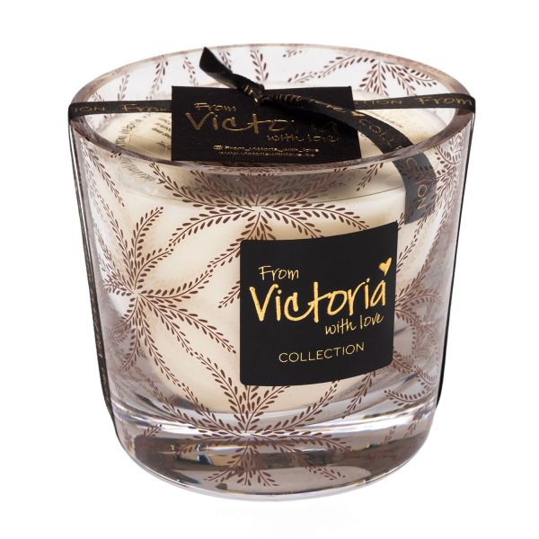 Свеча ароматическая Victoria with Love Ferns brown 400гр, выдувное стекло