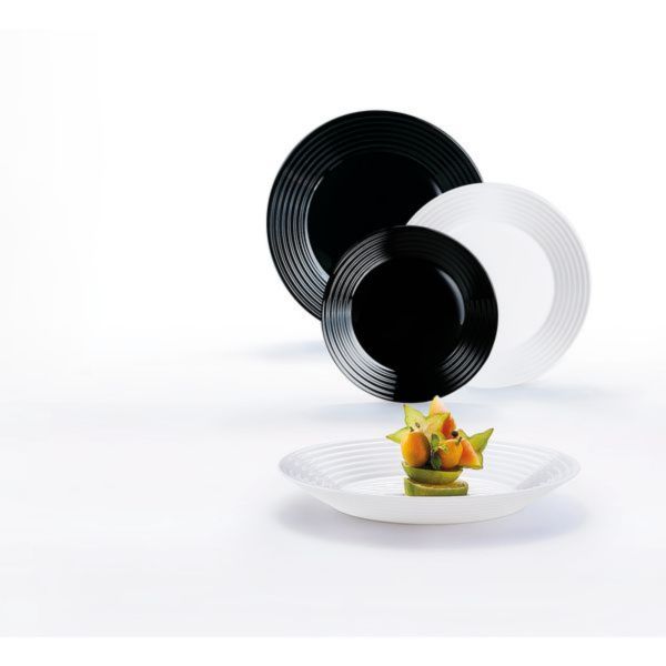 Набор столовый АРЕНА ЧЕРНО-БЕЛЫЙ 18пр LUMINARC