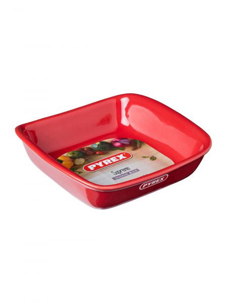 Форма для запекания и выпечки SUPREME красная 24х24см квадратная PYREX