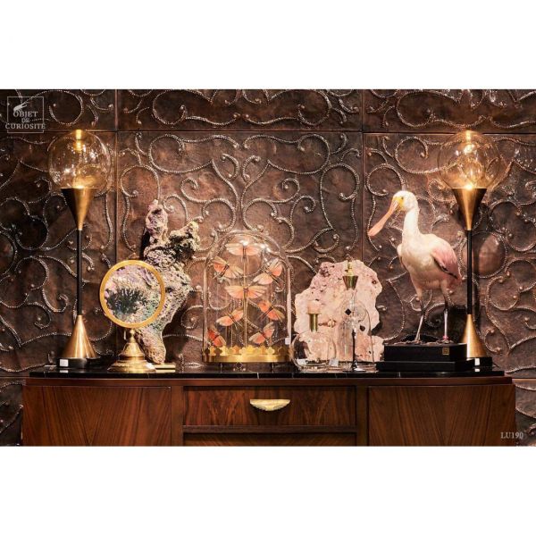 Ball lampЛампа настольная, диам 20 Н75 см, Е27, металл, стекло