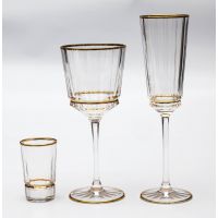 MACASSAR LIGHT FLUTНабор бокалов для шампанского 6шт, хрусталь, золото 24К , H.23