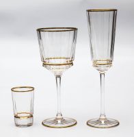 MACASSAR LIGHT FLUTНабор бокалов для шампанского 6шт, хрусталь, золото 24К , H.23