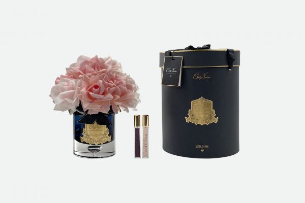 GRAND BOUQUET black glass mixed pinkБольшой букет роз, 2 спрея по 10 мл, черная ваза, розов