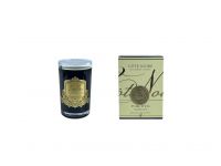 POIRE D'ETEСвеча 75 гр, черный стаканчик, золотой декор, ВхШхД 11х7,5х7,5см соевый воск, время го