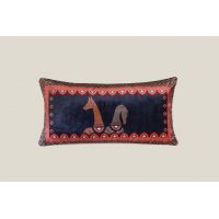 Подушка HORSE BLUE 30х60 см, велюр, полиэстер, начинка конфорель HORSEBLUE_30 FRATI HOME