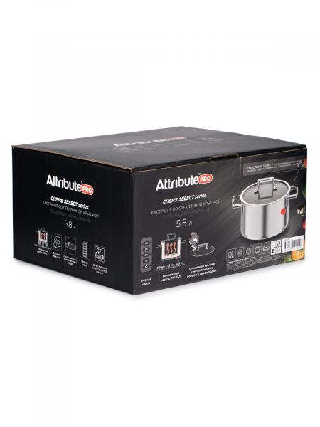 Кастрюля с крышкой CHEF`s SELECT 5.8л ATTRIBUTE