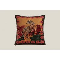 Подушка FLOWER TIGER GOLD 50х50 см, велюр, полиэстер, начинка конфорель FRATI HOME