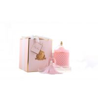 Grand Pink Art Deco Свеча 500г, розовый, кисть ароматизированная, соевый воск, спрей 5мл для