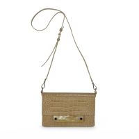 Сумка CROSSBODY BEIGE бежевая телячья кожа, декор из рога (дополнительная опция -