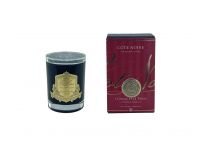 Свеча COGNAC ET LE TABAC 185 гр, черный стаканчик, золотой декор, ВхШхД 13,5х8х8 см соевый воск, в