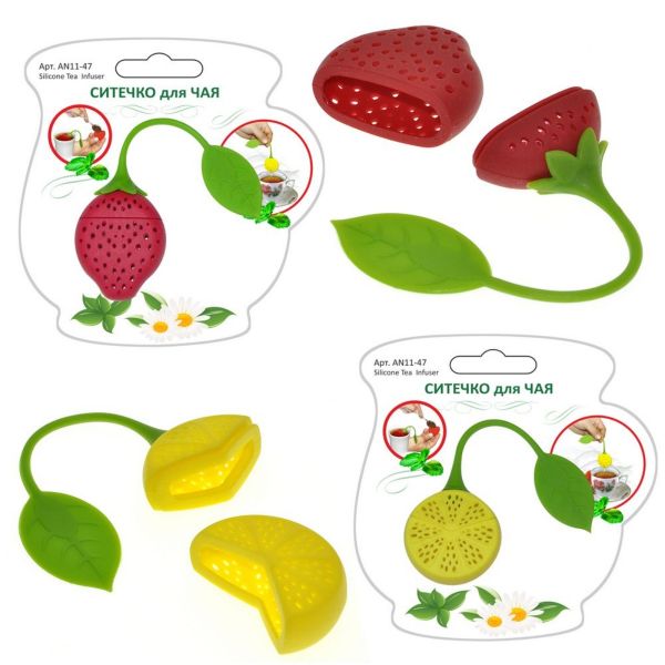 Ситечко для чая 19см лимон, клубника МУЛЬТИДОМ