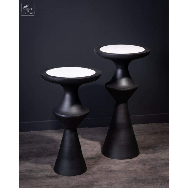 Side table (L)Столик диам 37,5 Н 73 см металл, мрамор
