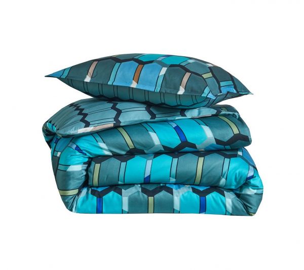 Постельное бельё MOSAIC COBALT пододеяльник 200х220 простынь 280х320 наволочка 50х75*2шт