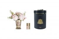 Диффузор Cote Noire Summer Posy Blush букет розы с гортензиями, бледно-розовый, золотая ваза, металл, спрей 10 мл, 2шт