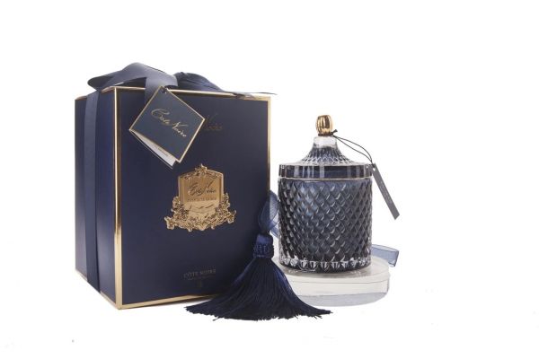 Grand Navy Art Deco Свеча 500г, синий, кисть ароматизированная, соевый воск, спрей 5мл для к