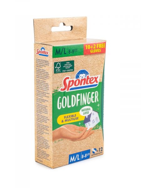 Перчатки одноразовые GOLDFINGER M/L 10+2шт SPONTEX