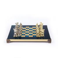 METAL CHESS SPARTAN WARRIORШахматы Воины Спарты, 28х28 см, синий, золото с серебром, металл