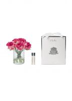 HERRINGBONE CLEAR MAGENTA rose budsБукет розы, цвет ярко-розовый, ваза стекло рельеф 'ёлочка', 2 с