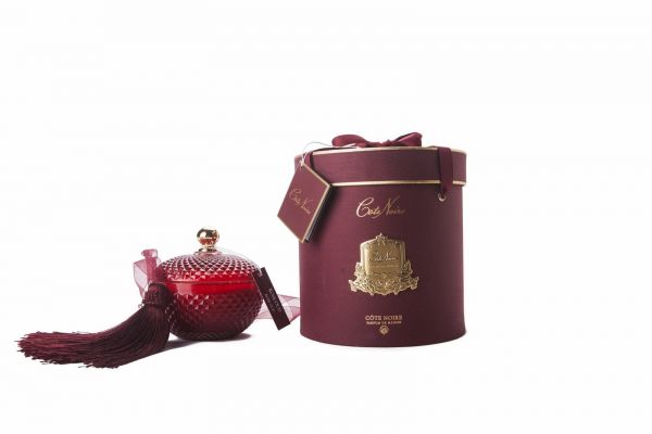 Red Round Art Deco Свеча 300 гр, кисточка ароматизированная, спрей 5 мл для кисточки, соевый воск