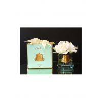 FIVE ROSE white jade boxБукет из 5 роз ароматизированный, цвет белый прозрачная ваза, 1 спрей 15 м