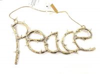 Елочное украшение надпись PEACE, золотой, 20 см