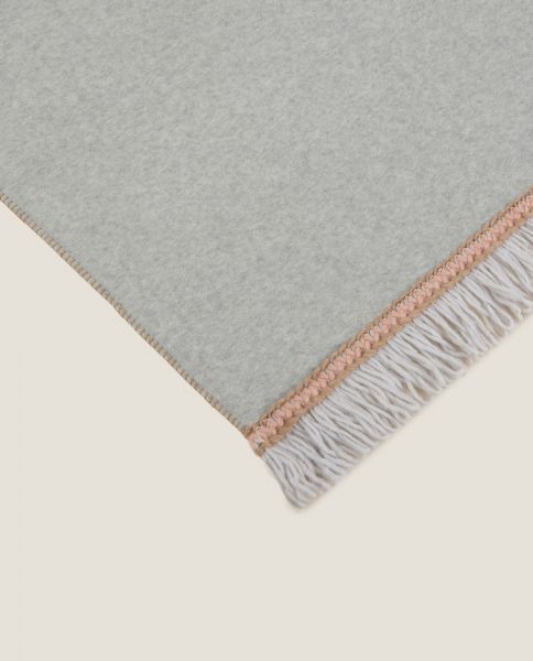 Плед Frati SOFT BAMBOO GRIGIO PERLA с тесьмой Matisse, серый с оранжевым, 160х200, бамбук 40% полиэ