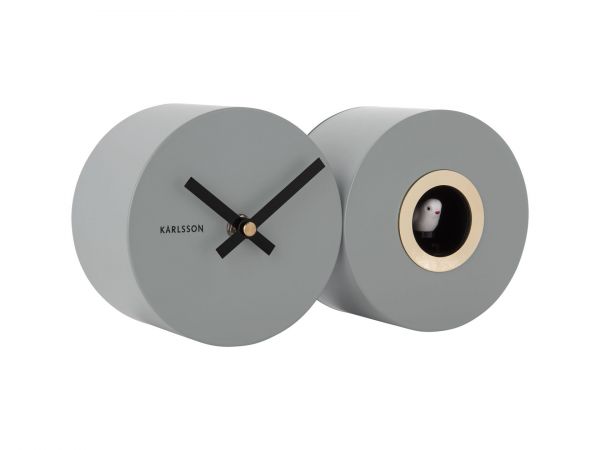 Часы настенные DUO CUCKOO с кукушкой 26х13х7.2 см сталь, батарейки 3x AA (не входит) Present Time
