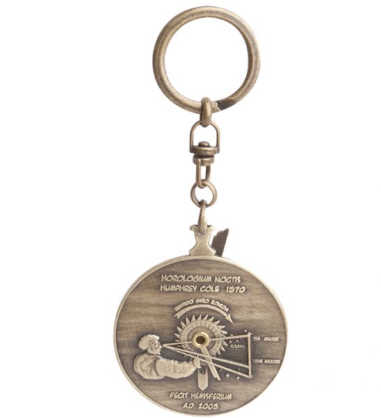 Брелок ночные часы Hemisferium Nocturnal Dial Key Ring диам 5 см толщина 6 мм, бронза