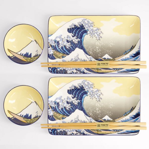 Набор для суши 6 предметов Kawaii Hokusai, фарфор TOKYO DESIGN
