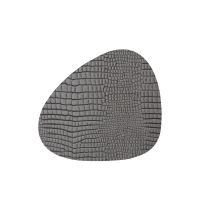 Подставка под кружку из натуральной кожи фигурный 11х13 см, цвет серебряный, CROCO LIND DNA 9885