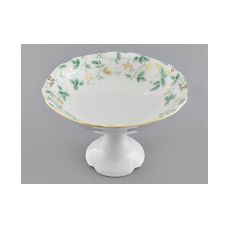 Ваза для фруктов на ножке Мэри-Энн 23 см Зеленные листья 03116154-1381 LEANDER