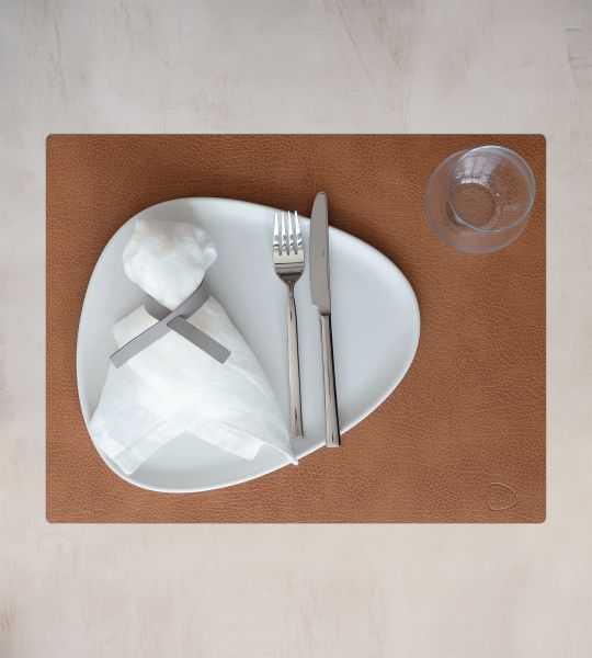 Сервировочная салфетка из натуральной кожи прямоугольная 30х40 см, цвет коньячный, Bull LIND DNA 990248