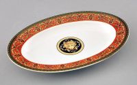 Блюдо для гарнира овальное 22 см Версаче, красная лента 02111735-B979 LEANDER