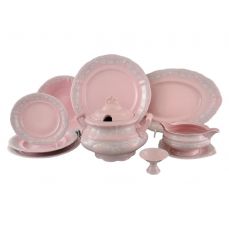 Столовый сервиз на 6 персон Серые узоры Розовый 07262011-3002 LEANDER