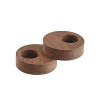 Магнитные подсвечники для чайных свечей круглые, набор 2 шт, темный дуб, LIND DNA 98408