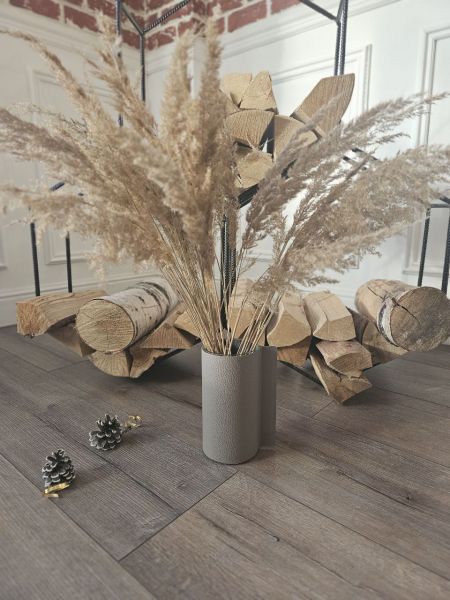 Ваза для цветов с кожаной отделкой, цвет теплый серый, Vero VR-03WG