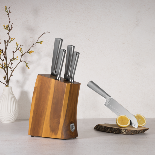 Набор 6 ножей с подставкой из акации, Berlinger Haus, stainless steel, серебристый     (6)     BH/3124