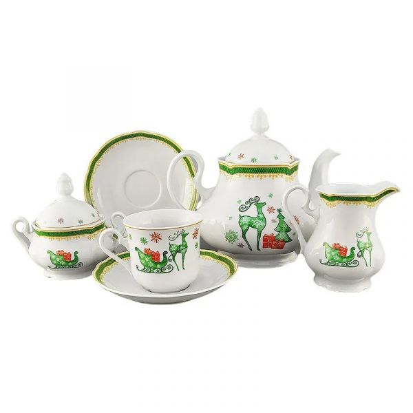 Новогодний чайный сервиз Мэри-Энн на 6 персон Новогодняя 03160725-2573 LEANDER