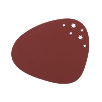 Сервировочная салфетка из натуральной кожи фигурная со звездами 36х42 см, цвет красный, NUPO LIND DNA 990135