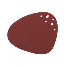 Сервировочная салфетка из натуральной кожи фигурная со звездами 36х42 см, цвет красный, NUPO LIND DNA 990135