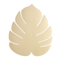 Сервировочная салфетка из натуральной кожи лист монстеры 42х35 см, цвет золотой, Hippo LIND DNA 990087